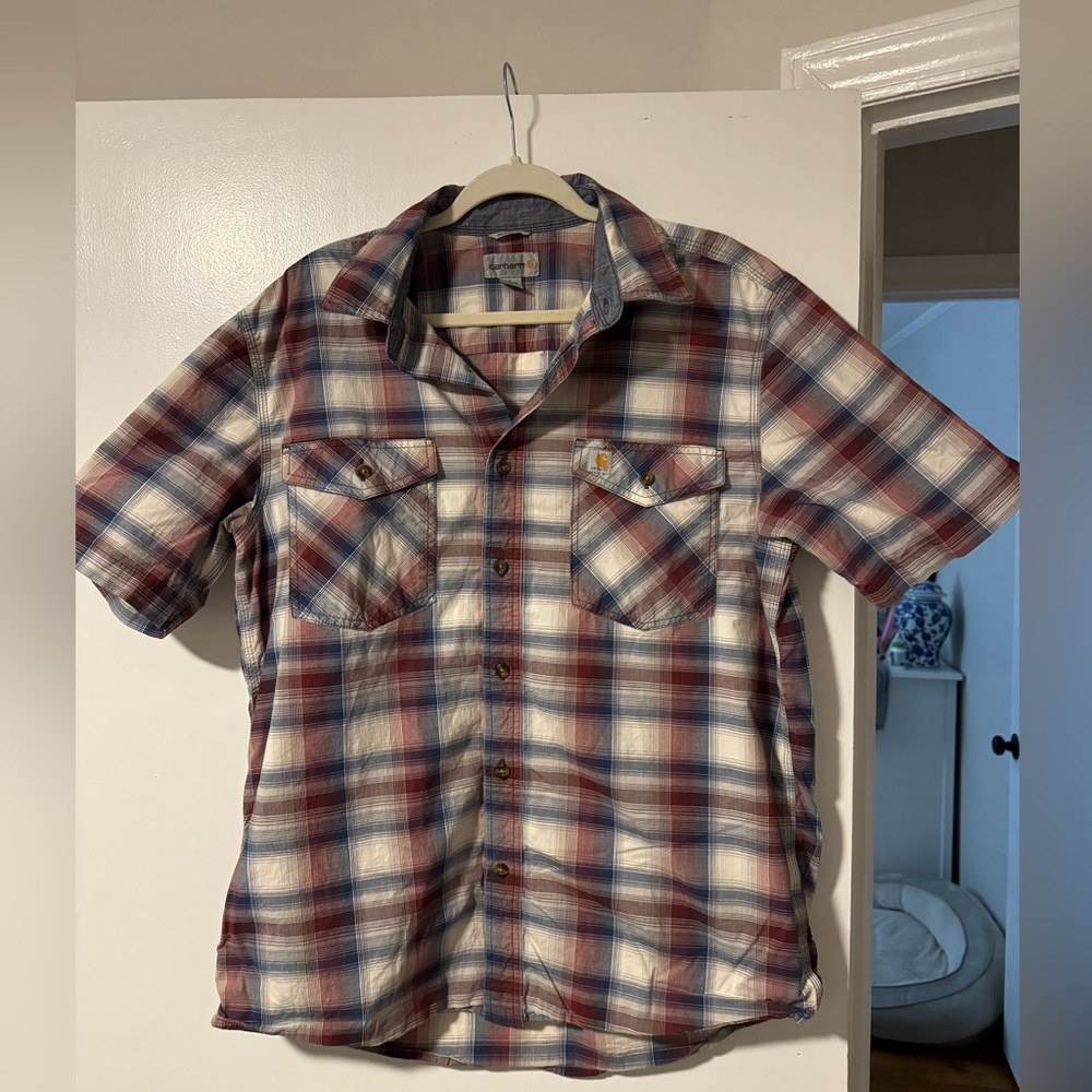Carhartt Men's Plaid Shirt in Red and Blue